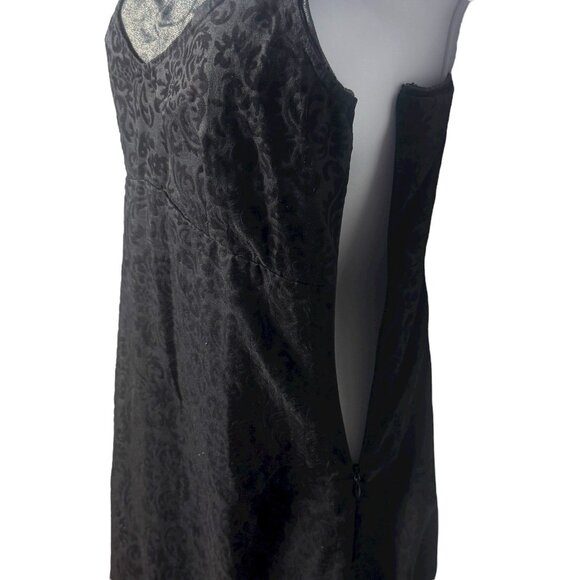 Y2K Allure Velvet & Satin Black Shimmer Slip Dress Fairygoth Dark Romantic S - Picture 10 of 13
